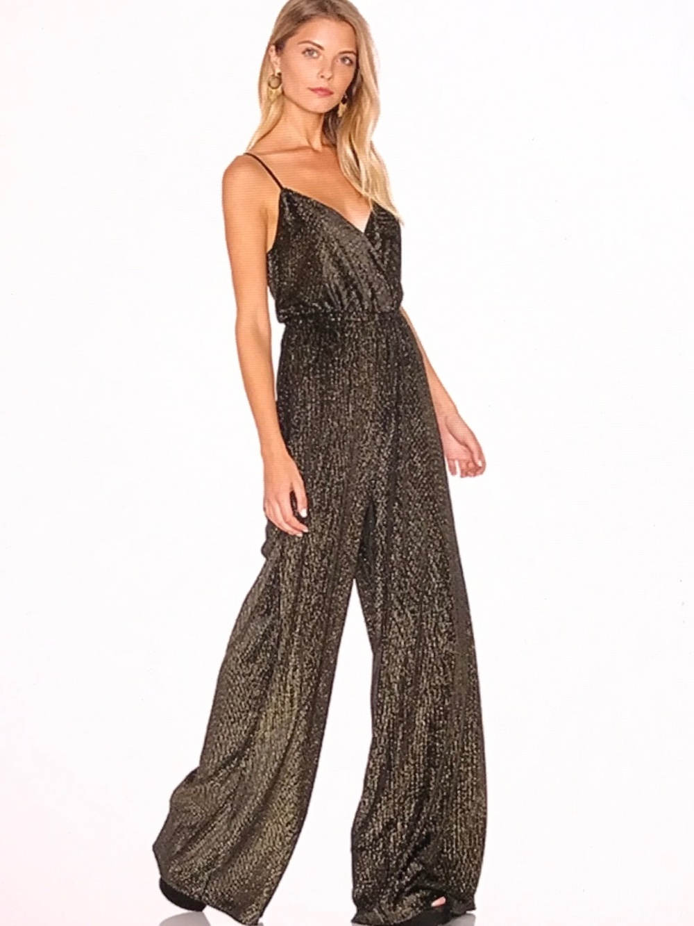 SHOW ME YOUR MUMU Wide Leg Jumpsuit Jagger Black and Gold Women’s Size XS